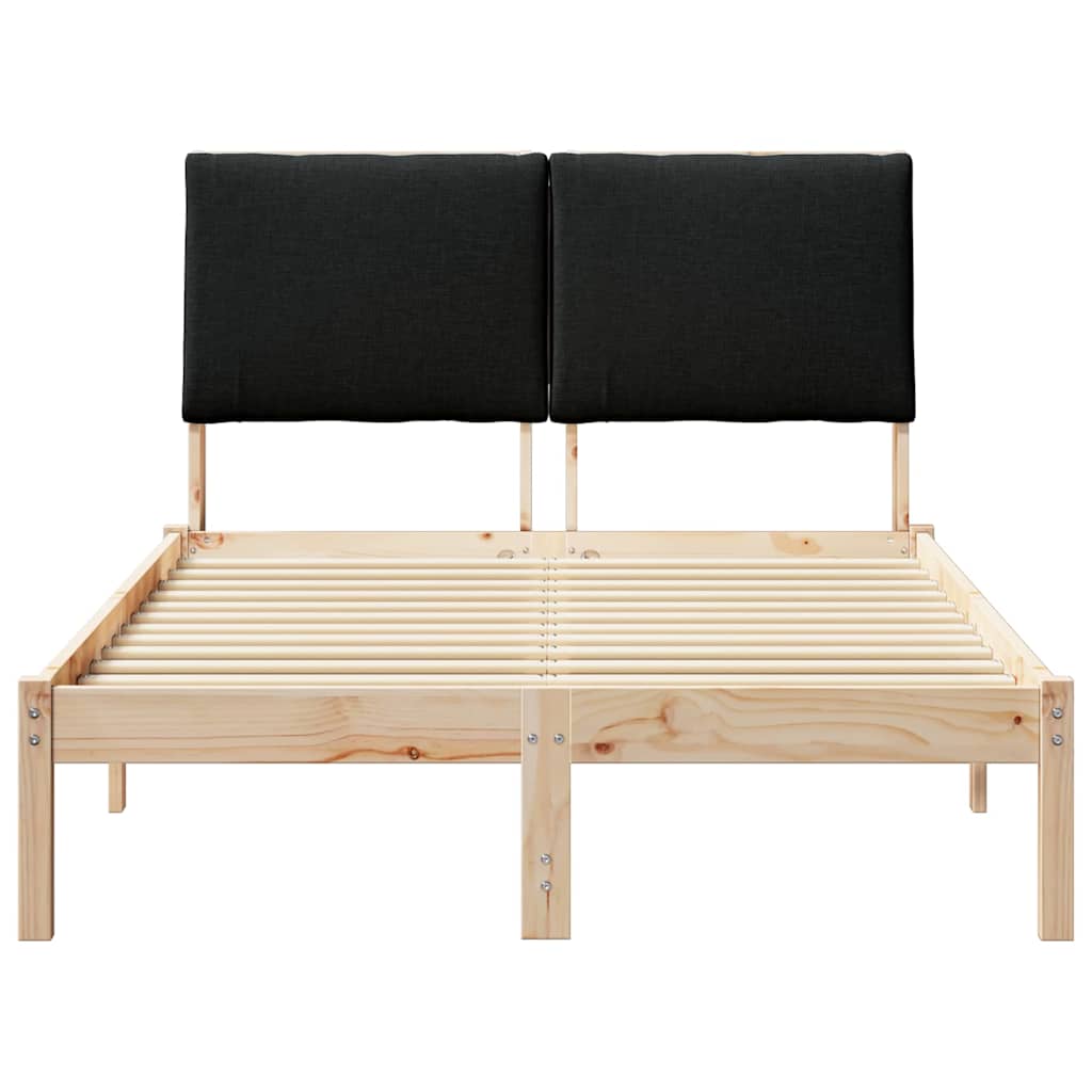 Bed frame Brown and black 120 x 200 cm Solid pine wood