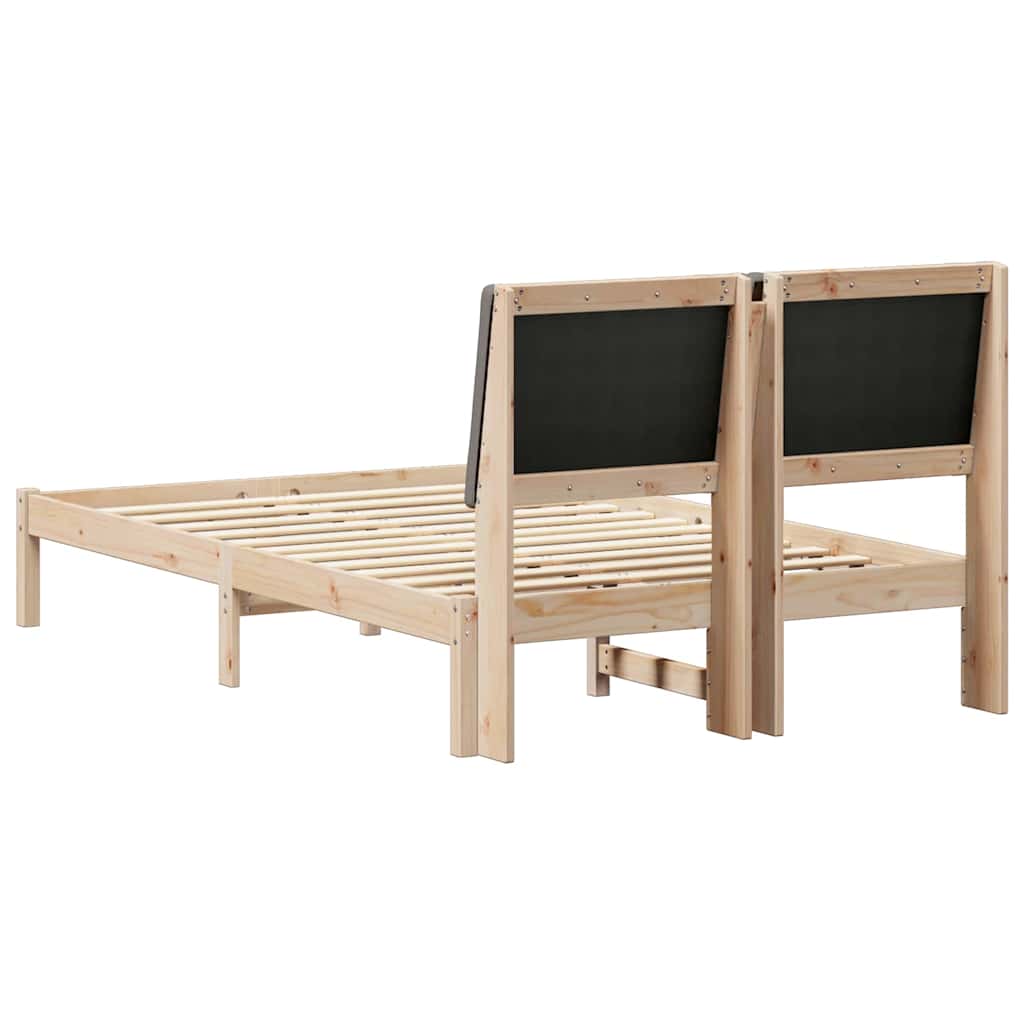Bed frame Brown and taupe 120 x 200 cm Solid pine wood