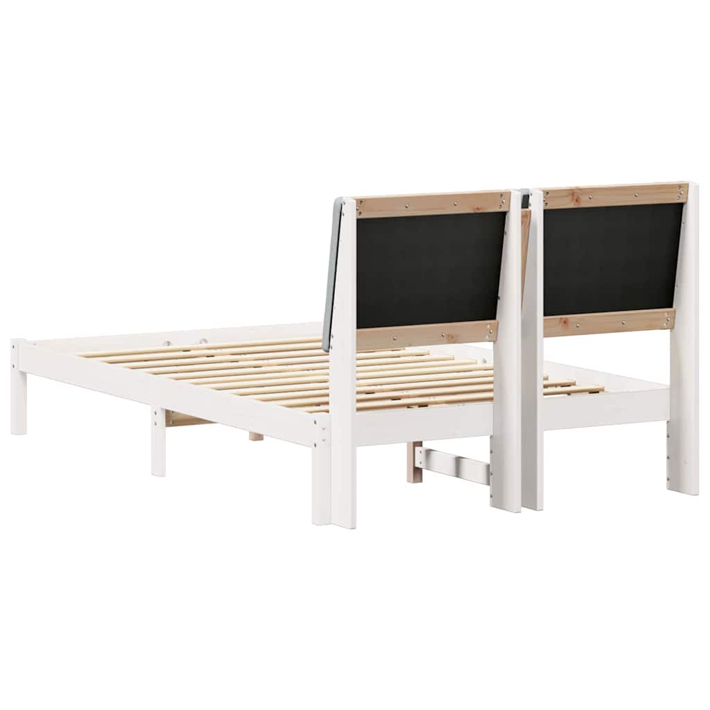 Bed frame White and light grey 120 x 200 cm Solid pine wood