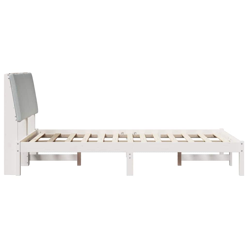 Bed frame White and light grey 120 x 200 cm Solid pine wood