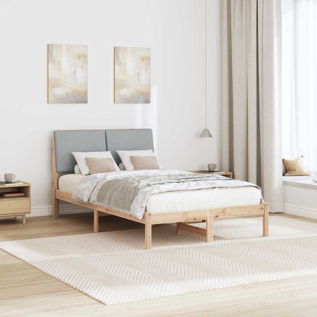 Bed frame Brown and light grey 120 x 190 cm Solid pine wood
