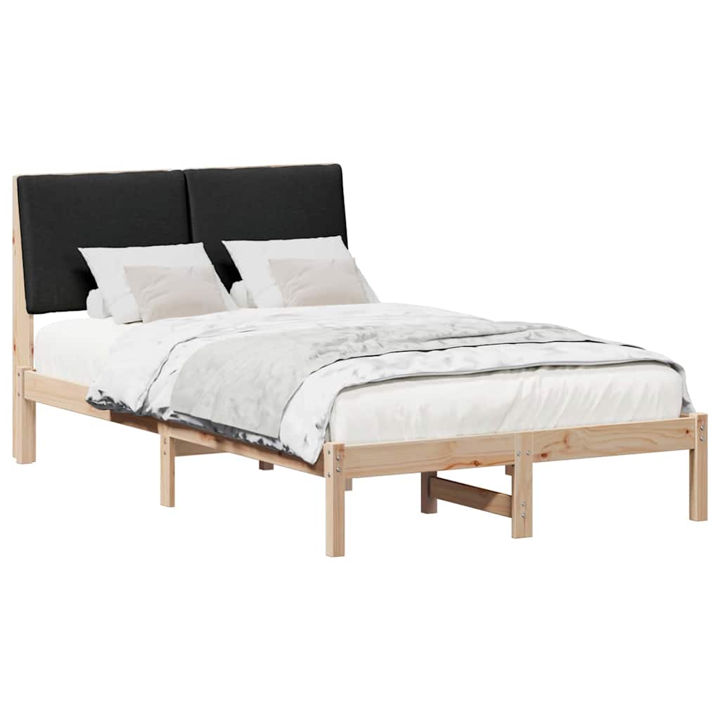 Bed frame Brown and black 120 x 190 cm Solid pine wood