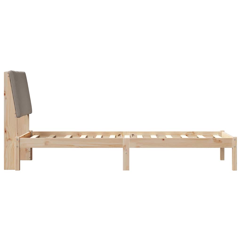 Bed frame Brown and taupe 80 x 200 cm Solid pine wood