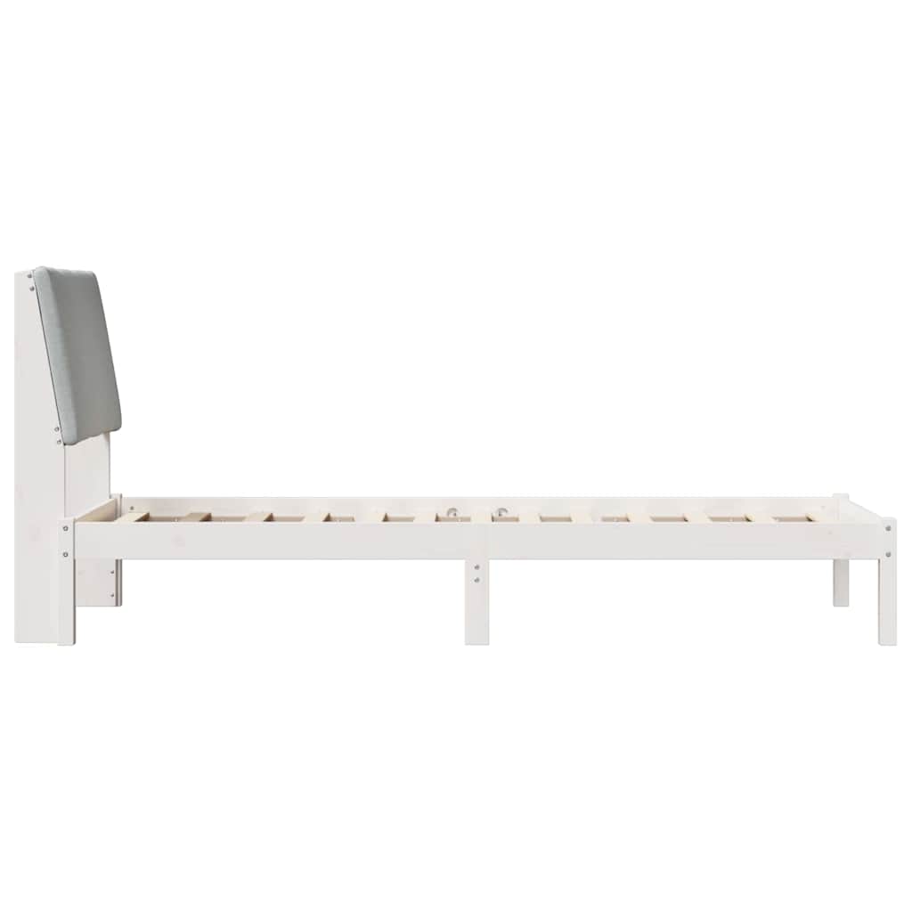 Bed frame White and light grey 80 x 200 cm Solid pine wood