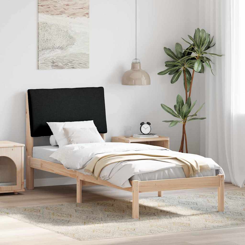 Bed frame Brown and black 75 x 190 cm Solid pine wood