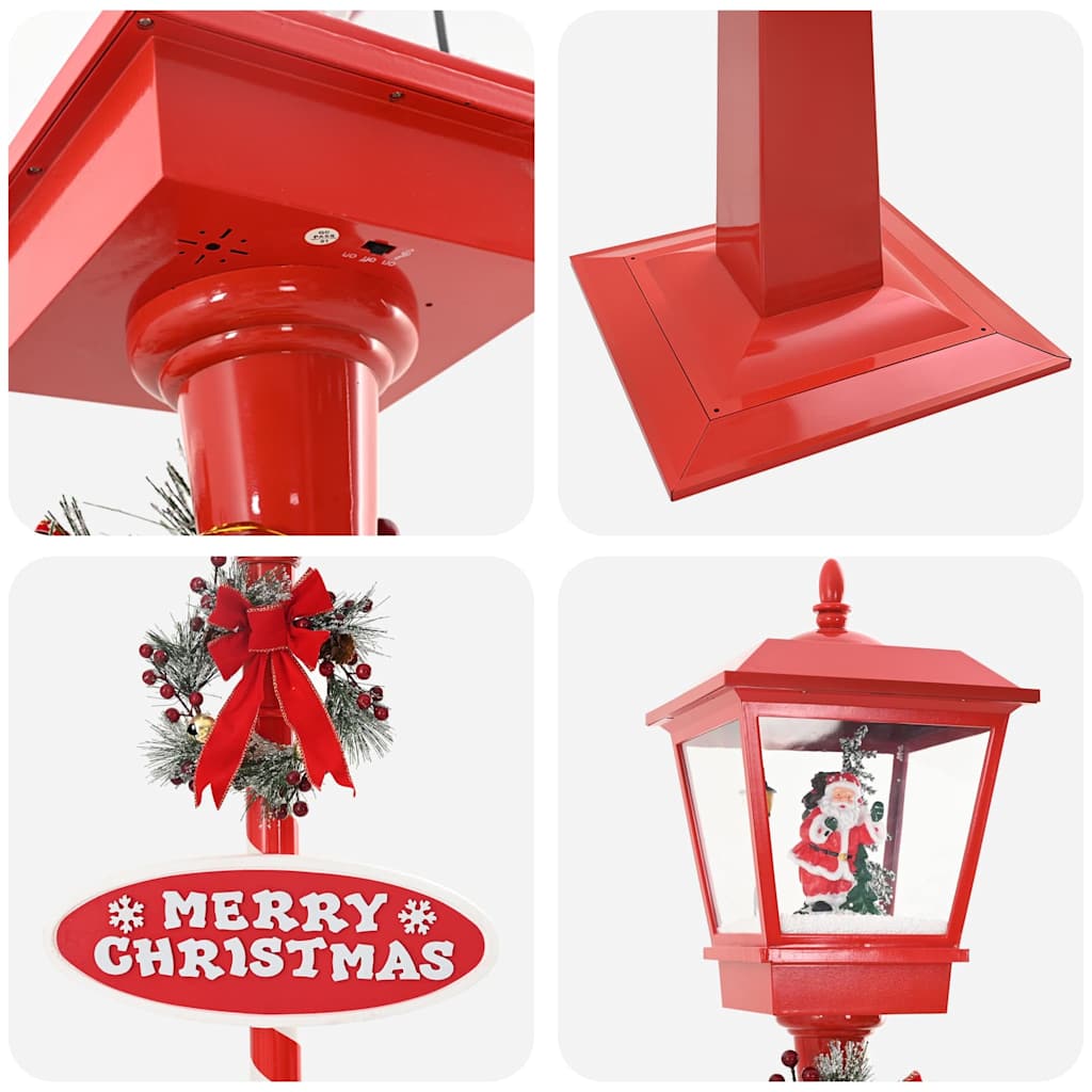 Chirstmas Street Lamp with Lantern Red 40.5x40.5x180cm Plastic