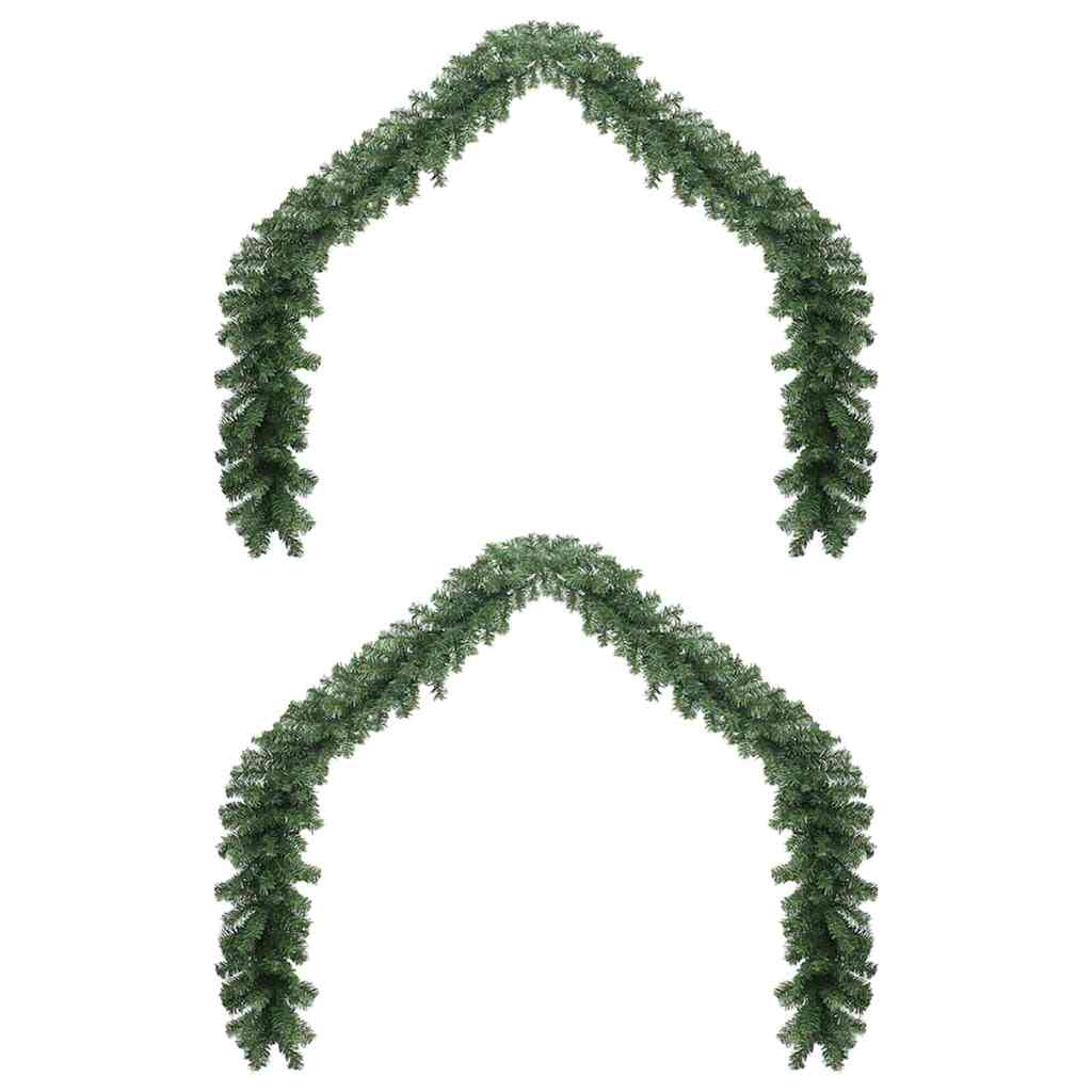 Christmas Garland with 600 LEDs 2 pcs Green PVC