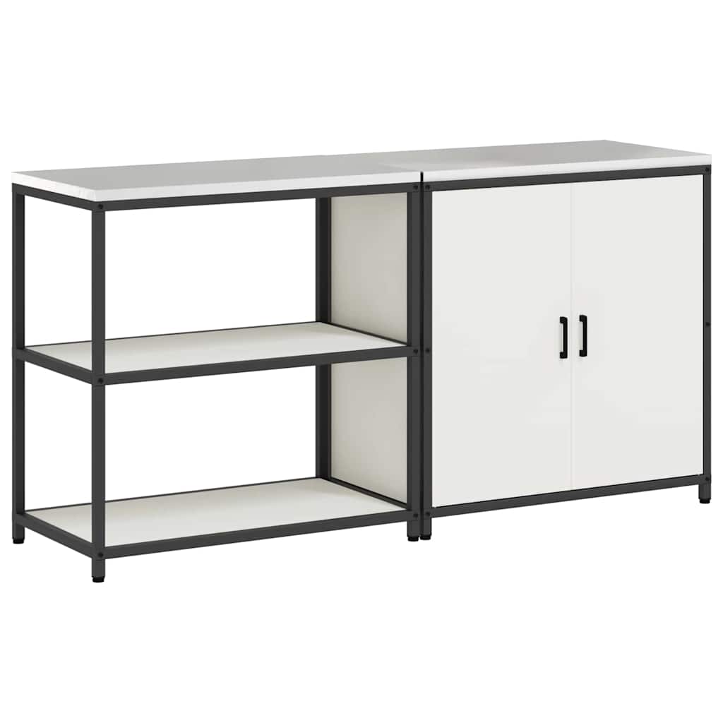 Kitchen Storage Set with Shelf 2 pcs White 180 x 50 x 92 cm