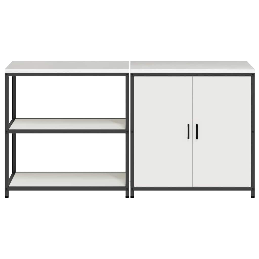 Kitchen Storage Set with Shelf 2 pcs White 180 x 50 x 92 cm