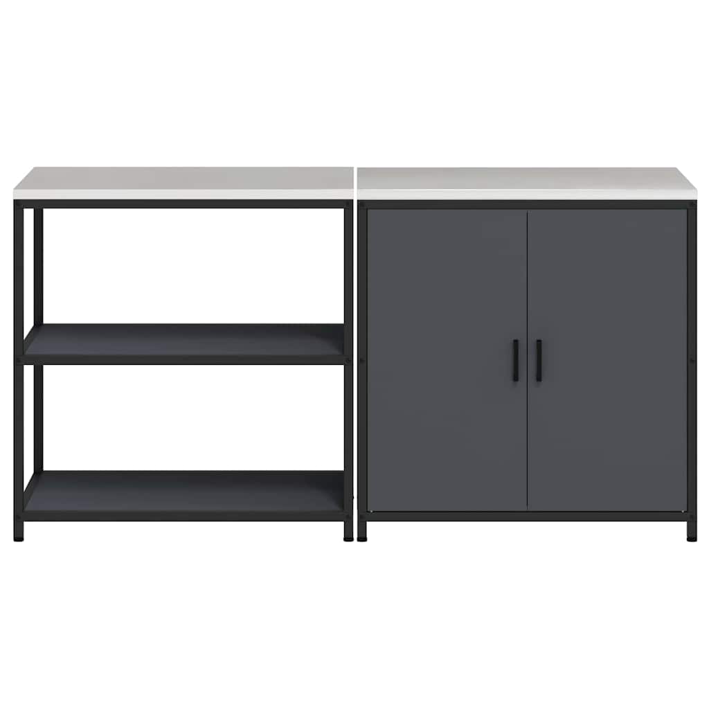 Kitchen Storage Set with Door 2 pcs Anthracite 180 x 50 x 92 cm