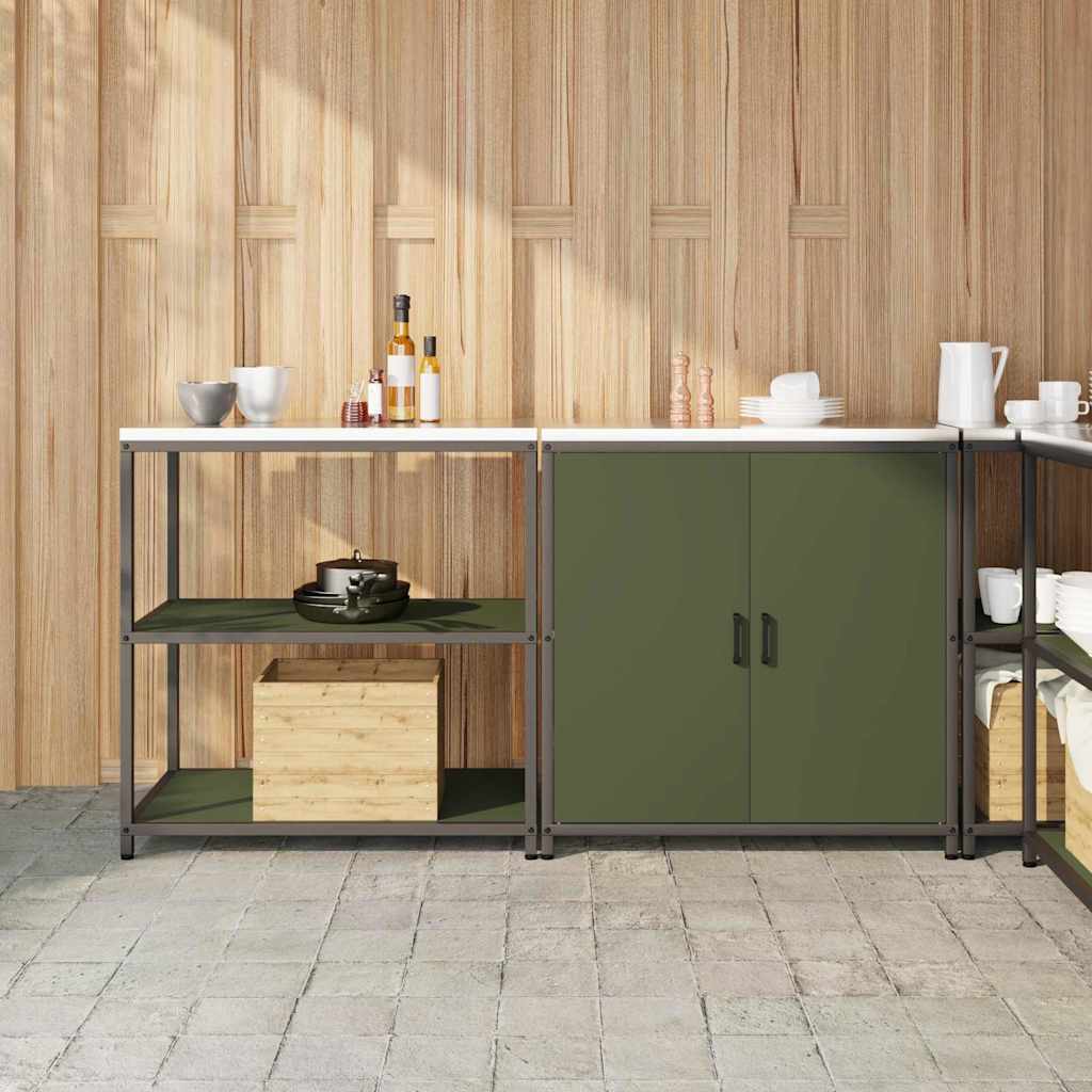 Kitchen Storage Set 2 pcs Olive Green 180 x 50 x 92 cm
