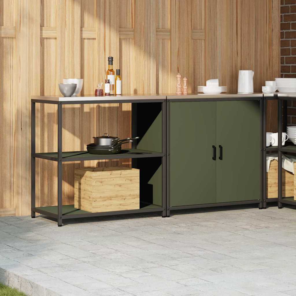 Kitchen Storage Set 2 pcs Olive Green 180 x 50 x 92 cm