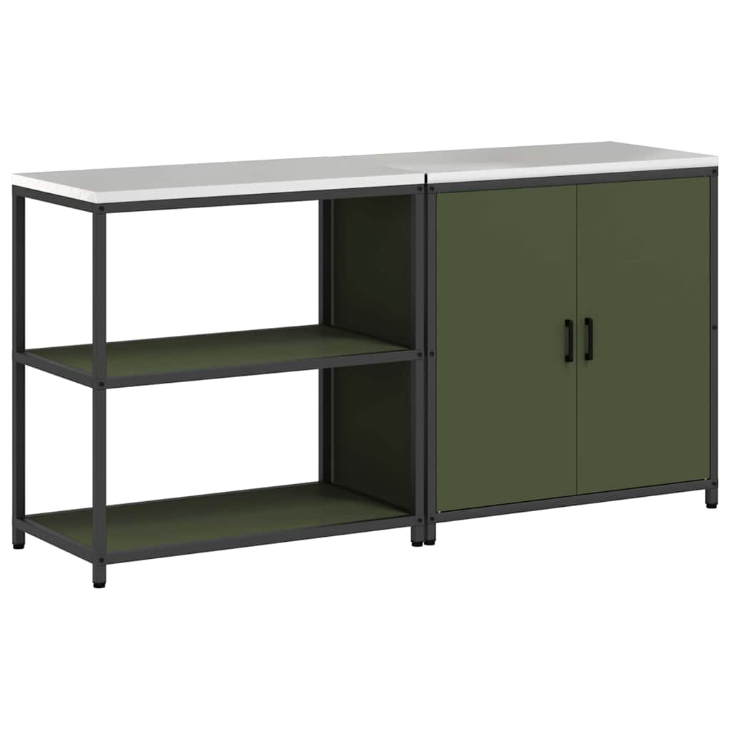 Kitchen Storage Set 2 pcs Olive Green 180 x 50 x 92 cm
