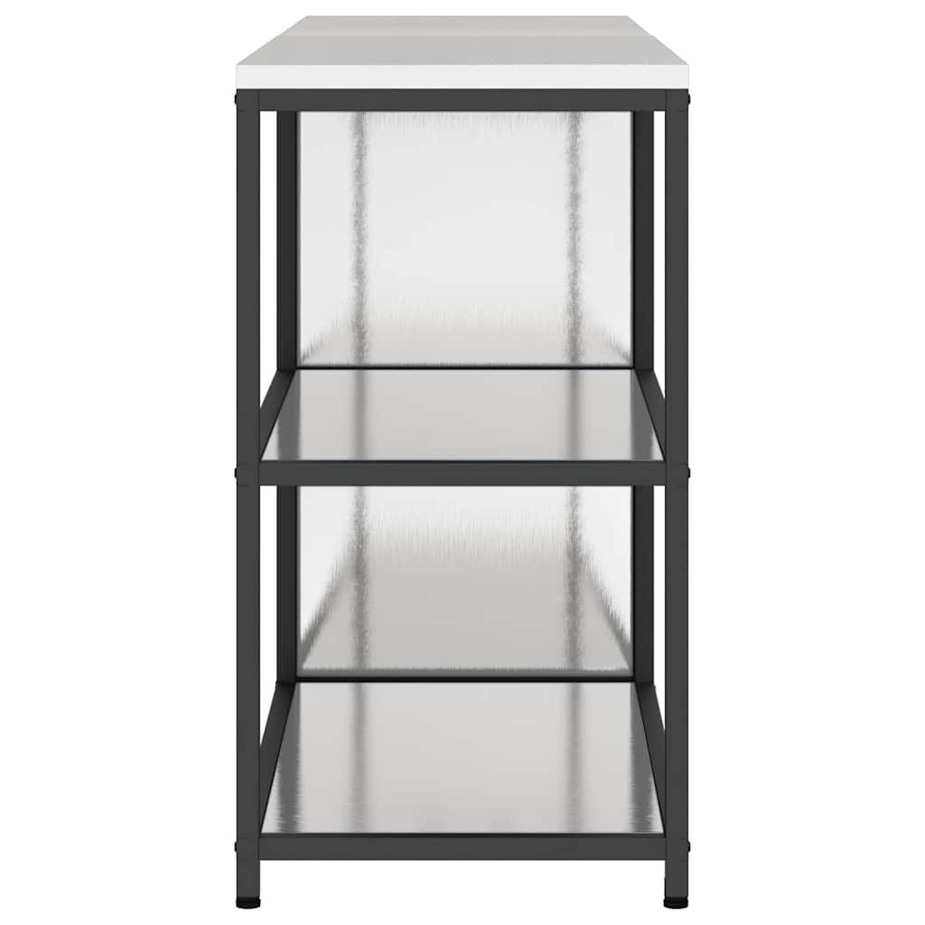 Kitchen Storage Set with Shelf 2 pcs Sliver 180 x 50 x 92 cm