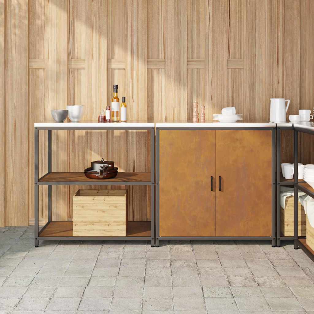 Kitchen Storage Set with Shelf 2 pcs Rusty 180 x 50 x 92 cm