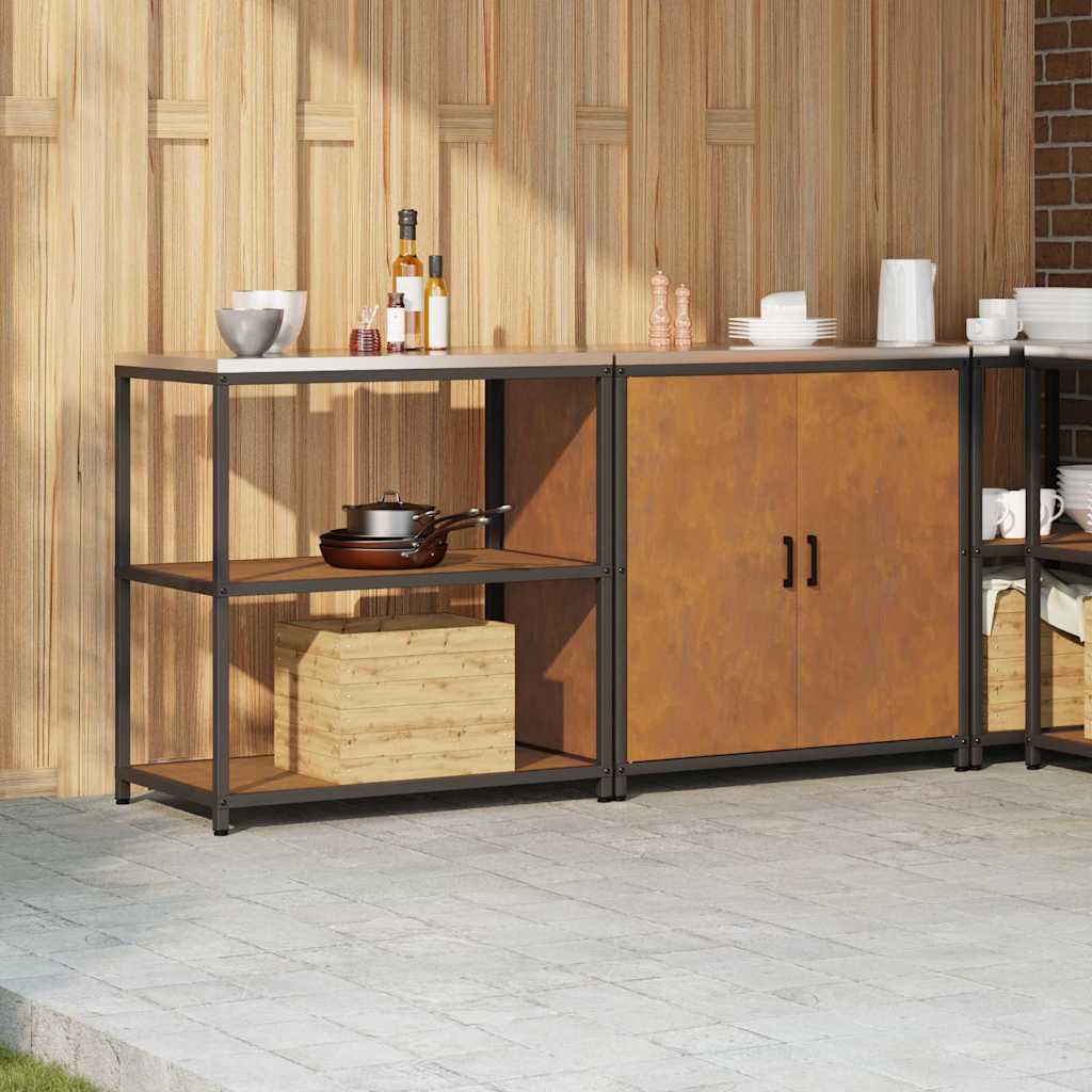 Kitchen Storage Set with Shelf 2 pcs Rusty 180 x 50 x 92 cm