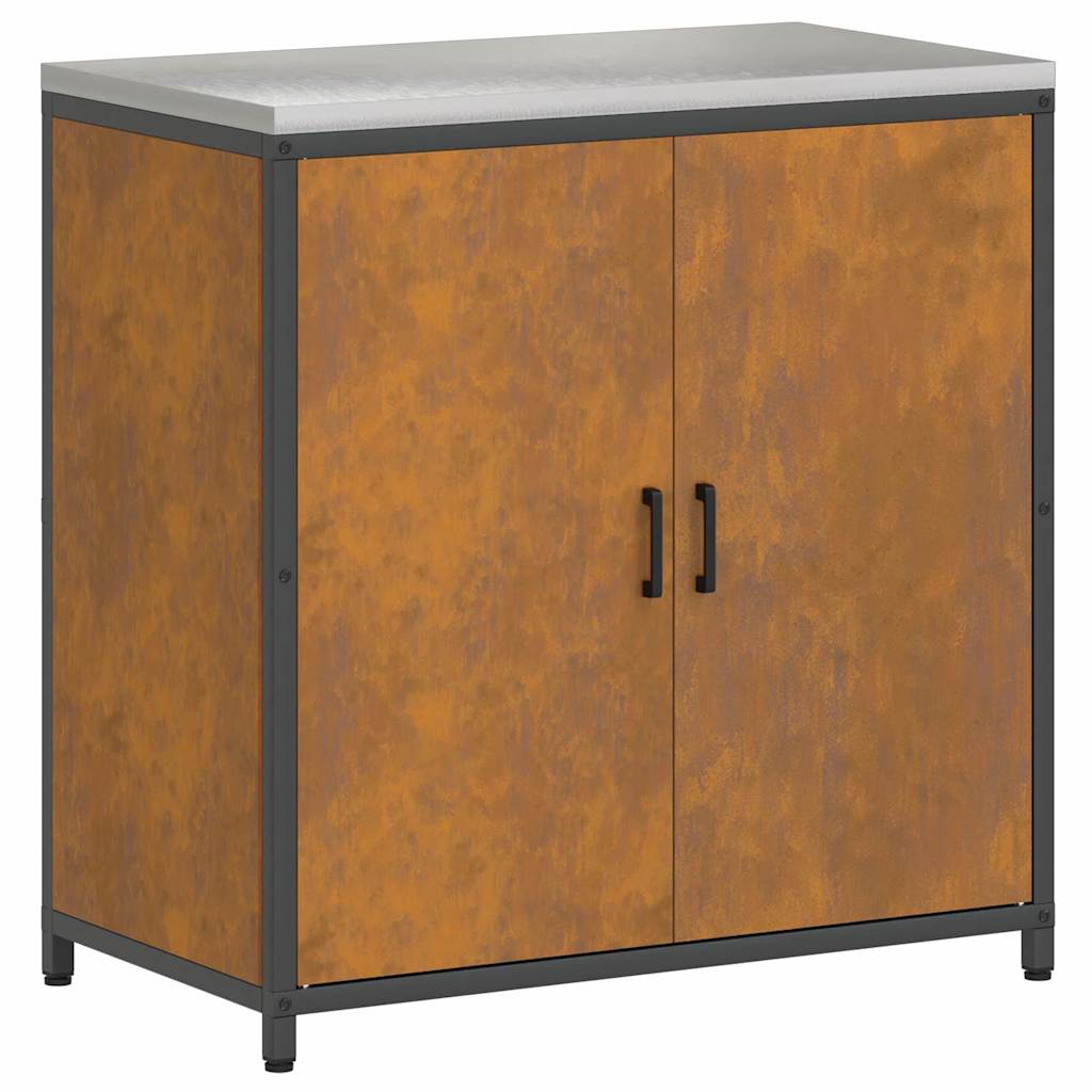 Kitchen Storage Set with Shelf 2 pcs Rusty 180 x 50 x 92 cm