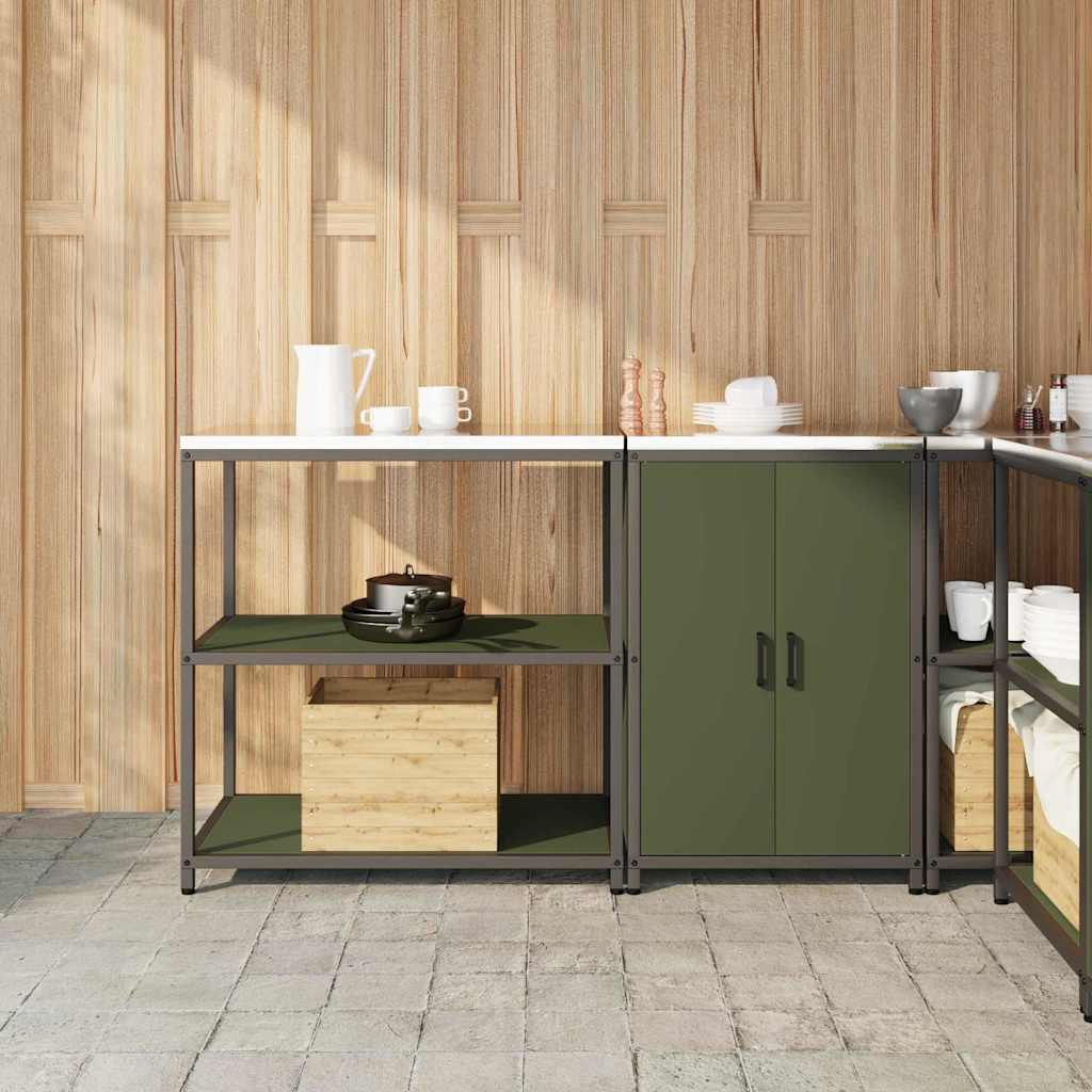 Kitchen Storage Set 2 pcs Olive Green Cold-rolled steel