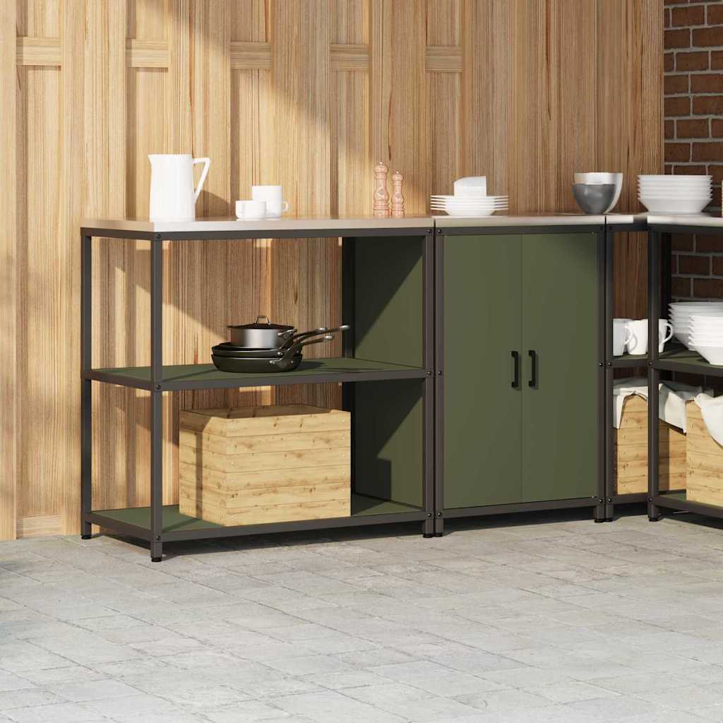 Kitchen Storage Set 2 pcs Olive Green Cold-rolled steel