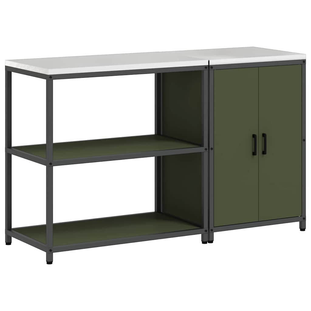 Kitchen Storage Set 2 pcs Olive Green Cold-rolled steel