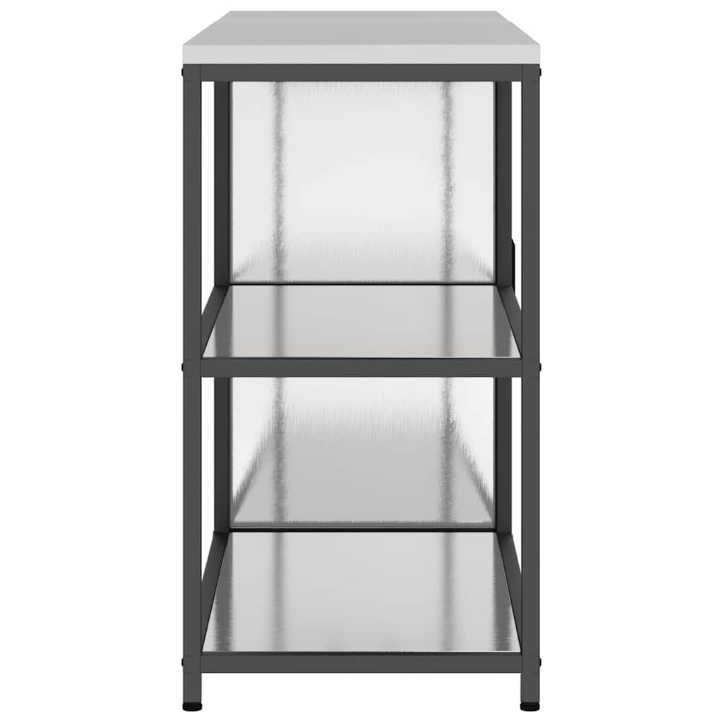 Kitchen Storage Set with Shelf 2 pcs Sliver Stainless steel