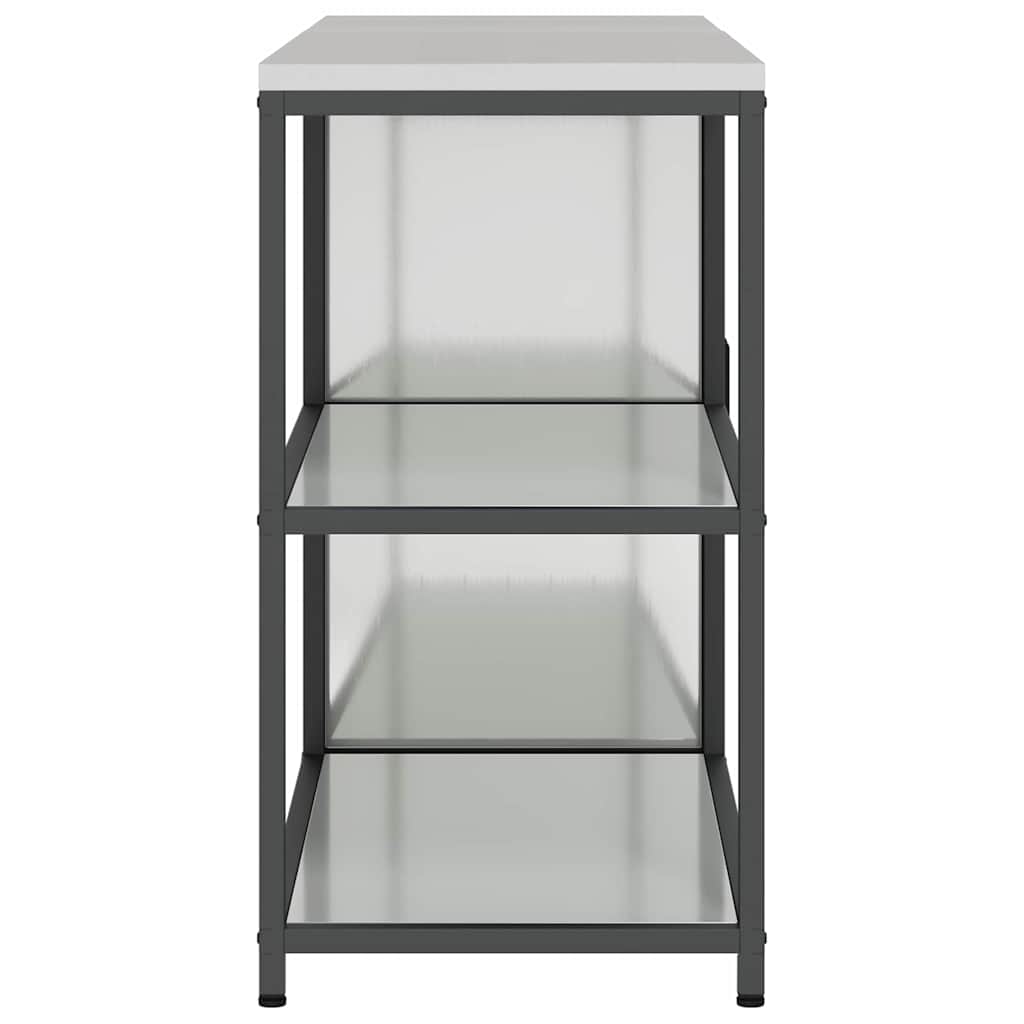 Kitchen Storage Set with Shelf 2 pcs Sliver Galvanised steel