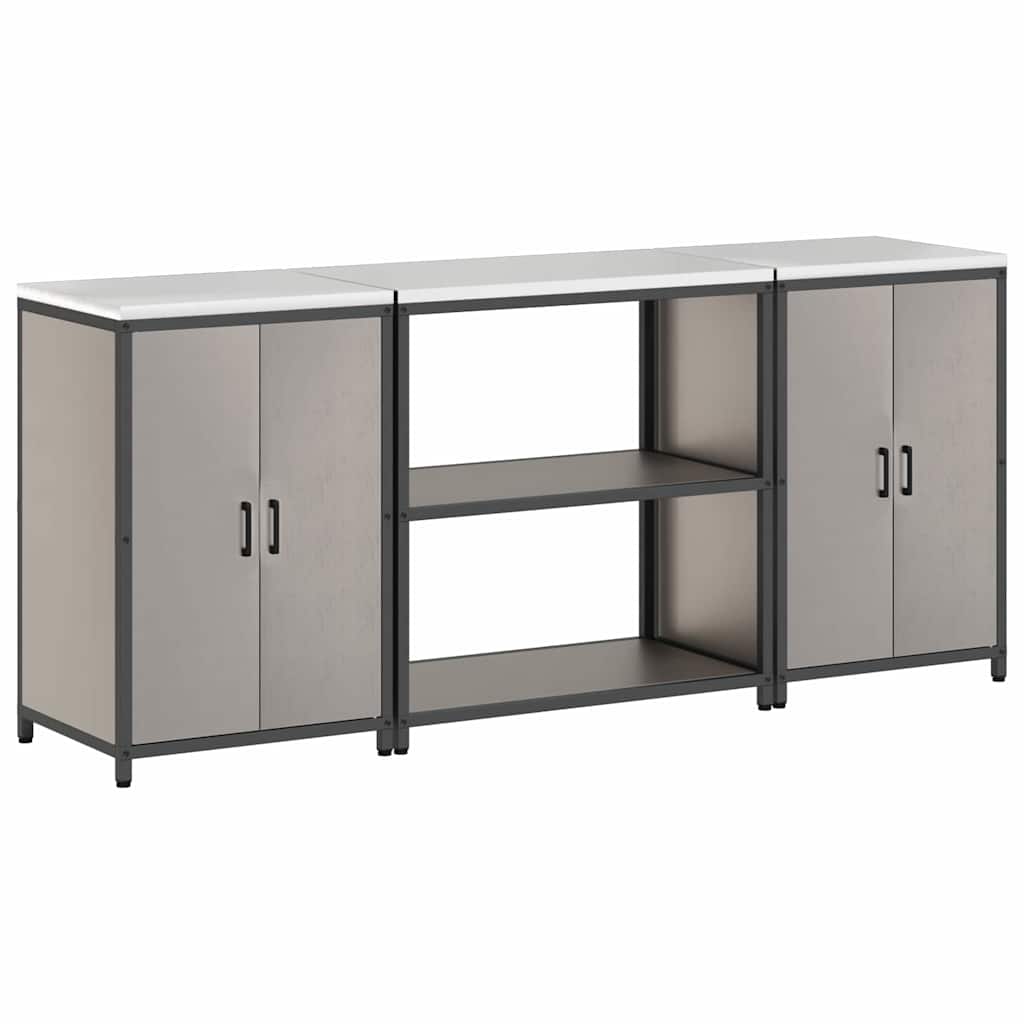 Kitchen Storage Set with Shelf 3 pcs Rusty 210 x 50 x 92 cm