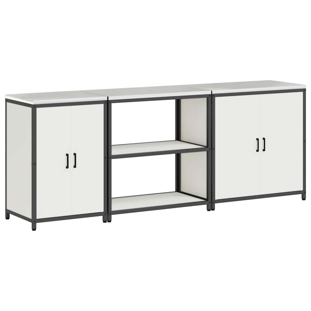 Kitchen Storage Set with Shelf 3 pcs White 240 x 50 x 92 cm