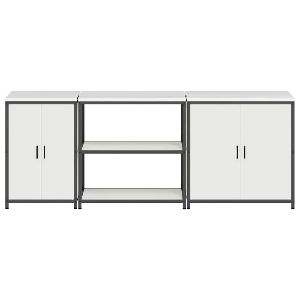 Kitchen Storage Set with Shelf 3 pcs White 240 x 50 x 92 cm