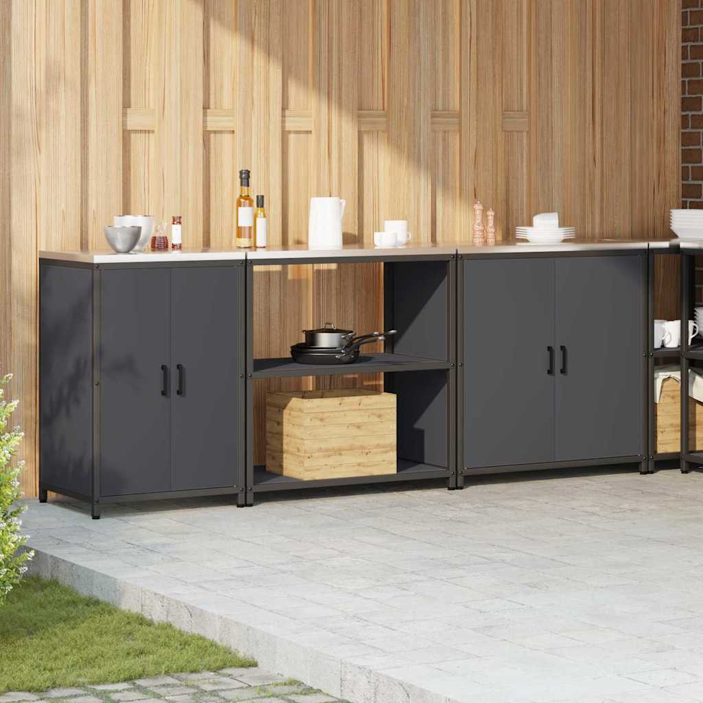 Kitchen Storage Set Other 3 pcs Anthracite 240 x 50 x 92 cm