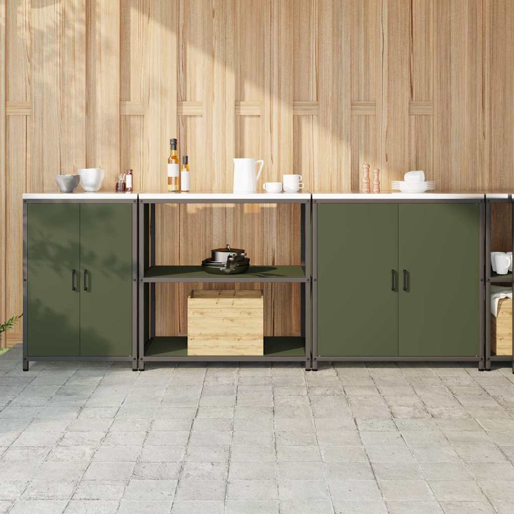 Kitchen Storage Set Other 3 pcs Olive Green 240 x 50 x 92 cm