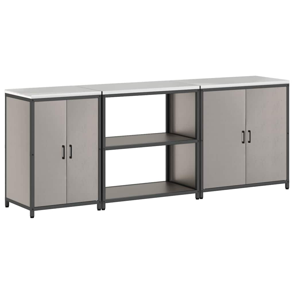 Kitchen Storage Set with Shelf 3 pcs Rusty 240 x 50 x 92 cm