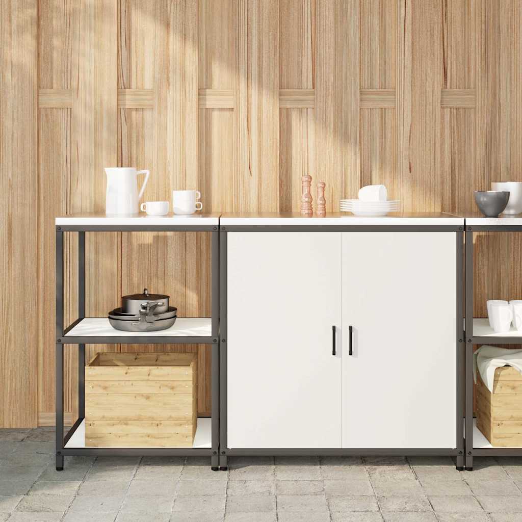 Kitchen Storage Set with Shelf 2 pcs White 150 x 50 x 92 cm