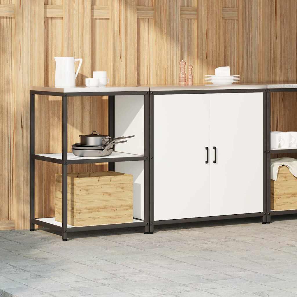 Kitchen Storage Set with Shelf 2 pcs White 150 x 50 x 92 cm