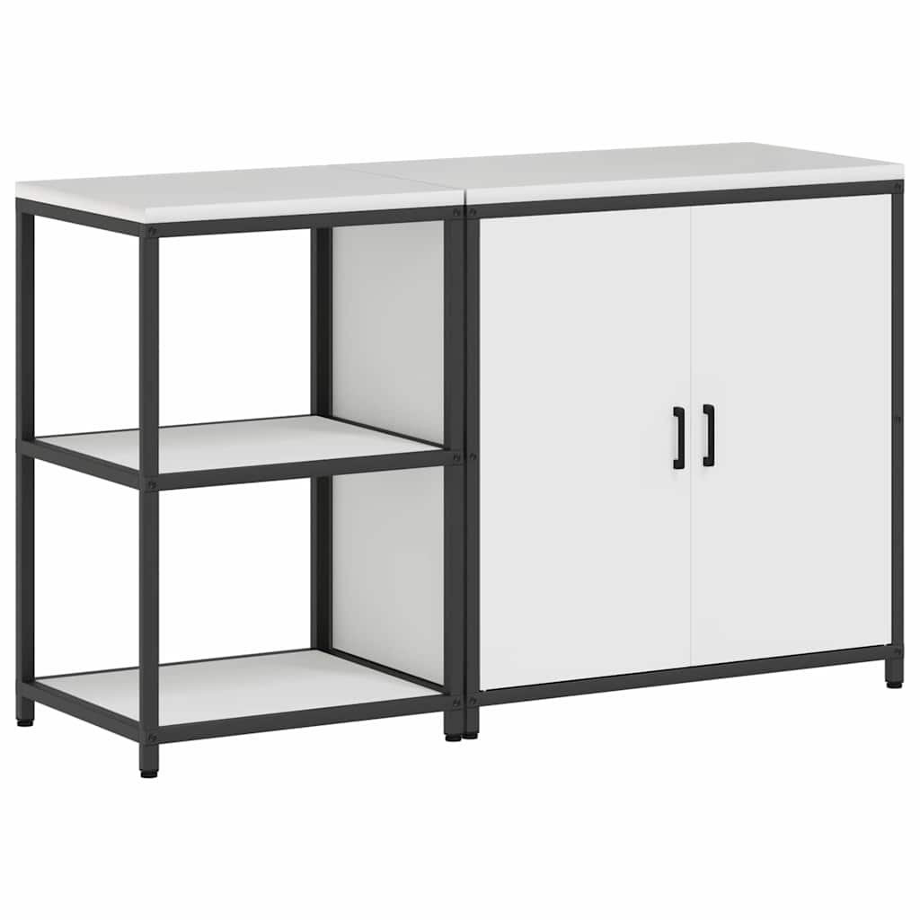 Kitchen Storage Set with Shelf 2 pcs White 150 x 50 x 92 cm