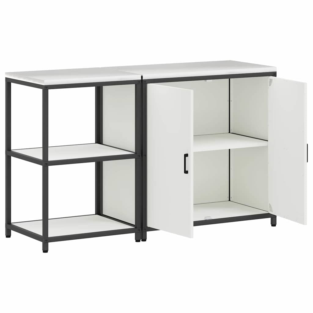 Kitchen Storage Set with Shelf 2 pcs White 150 x 50 x 92 cm