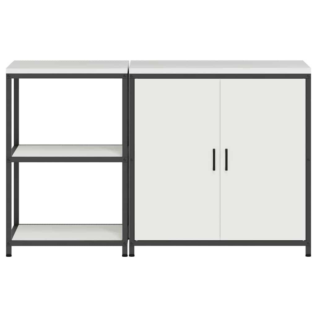 Kitchen Storage Set with Shelf 2 pcs White 150 x 50 x 92 cm