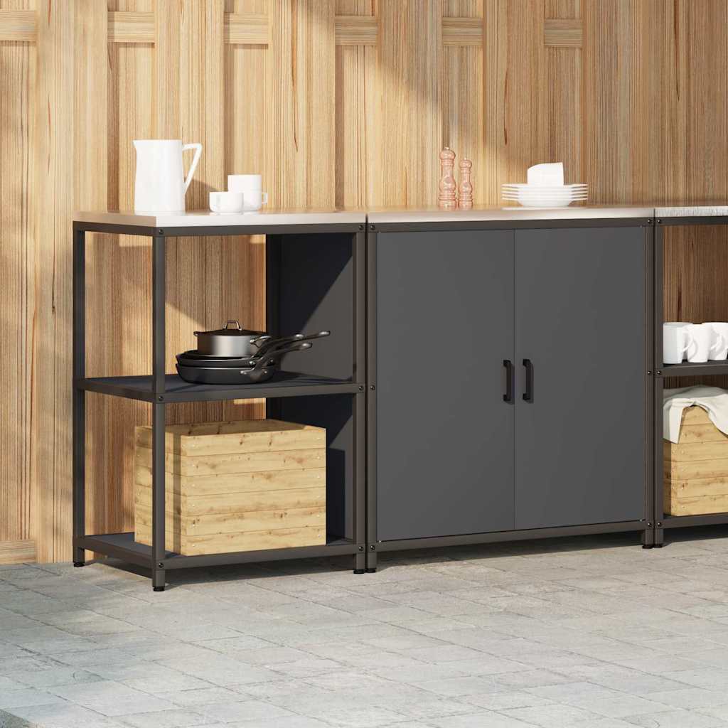 Kitchen Storage Set with Door 2 pcs Anthracite 150 x 50 x 92 cm