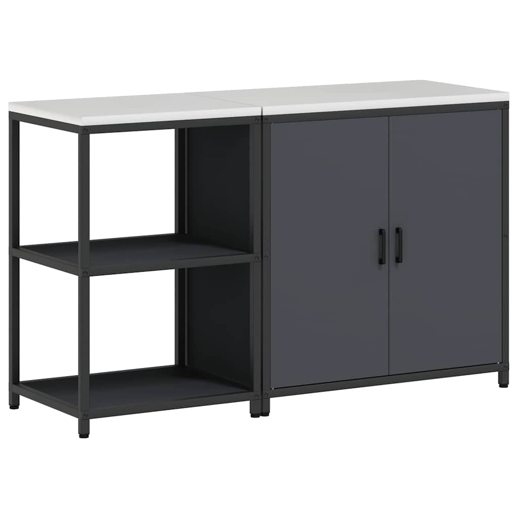 Kitchen Storage Set with Door 2 pcs Anthracite 150 x 50 x 92 cm