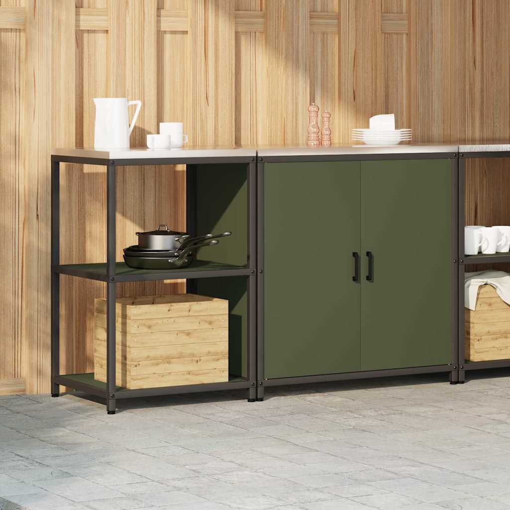 Kitchen Storage Set 2 pcs Olive Green 150 x 50 x 92 cm