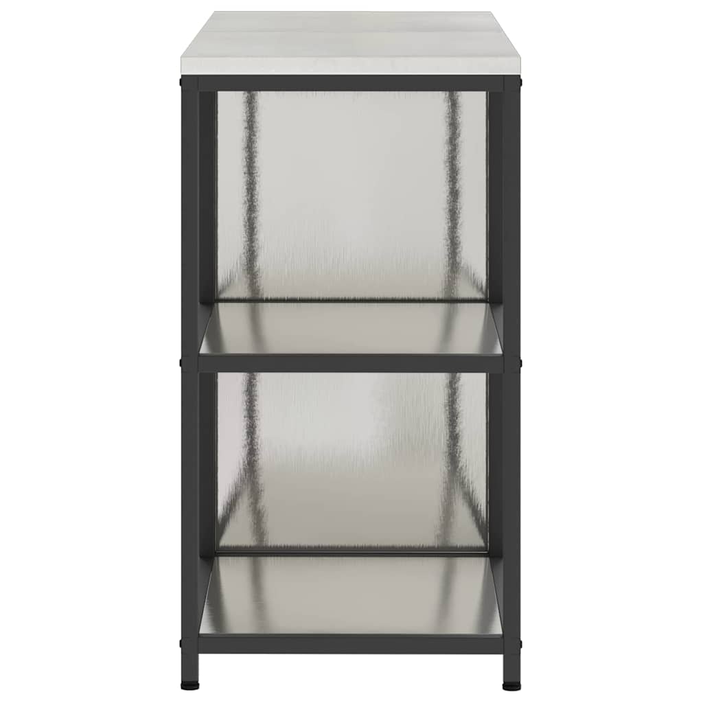 Kitchen Storage Set with Shelf 2 pcs Sliver 150 x 50 x 92 cm