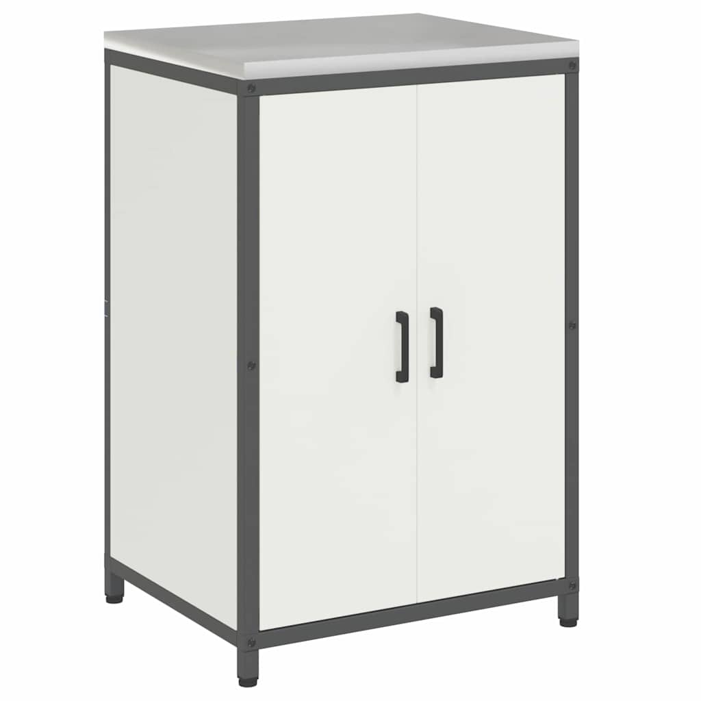 Kitchen Storage Set with Shelf 2 pcs White Cold-rolled steel