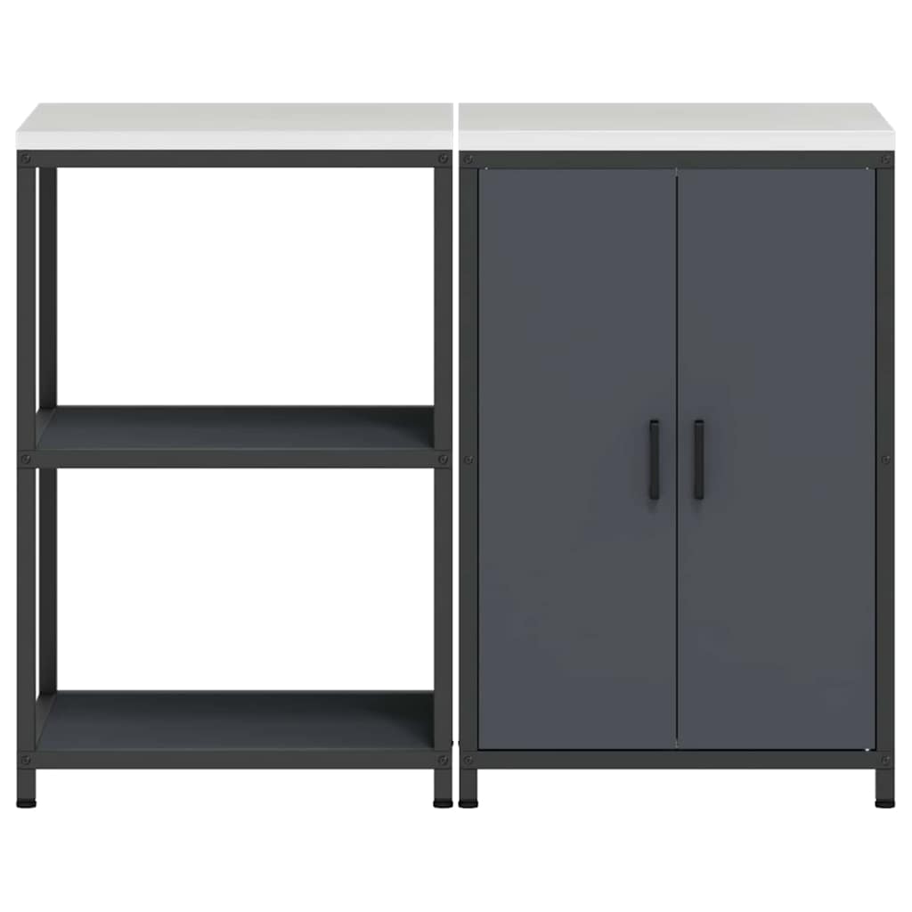 Kitchen Storage Set 2 pcs Anthracite Cold-rolled steel