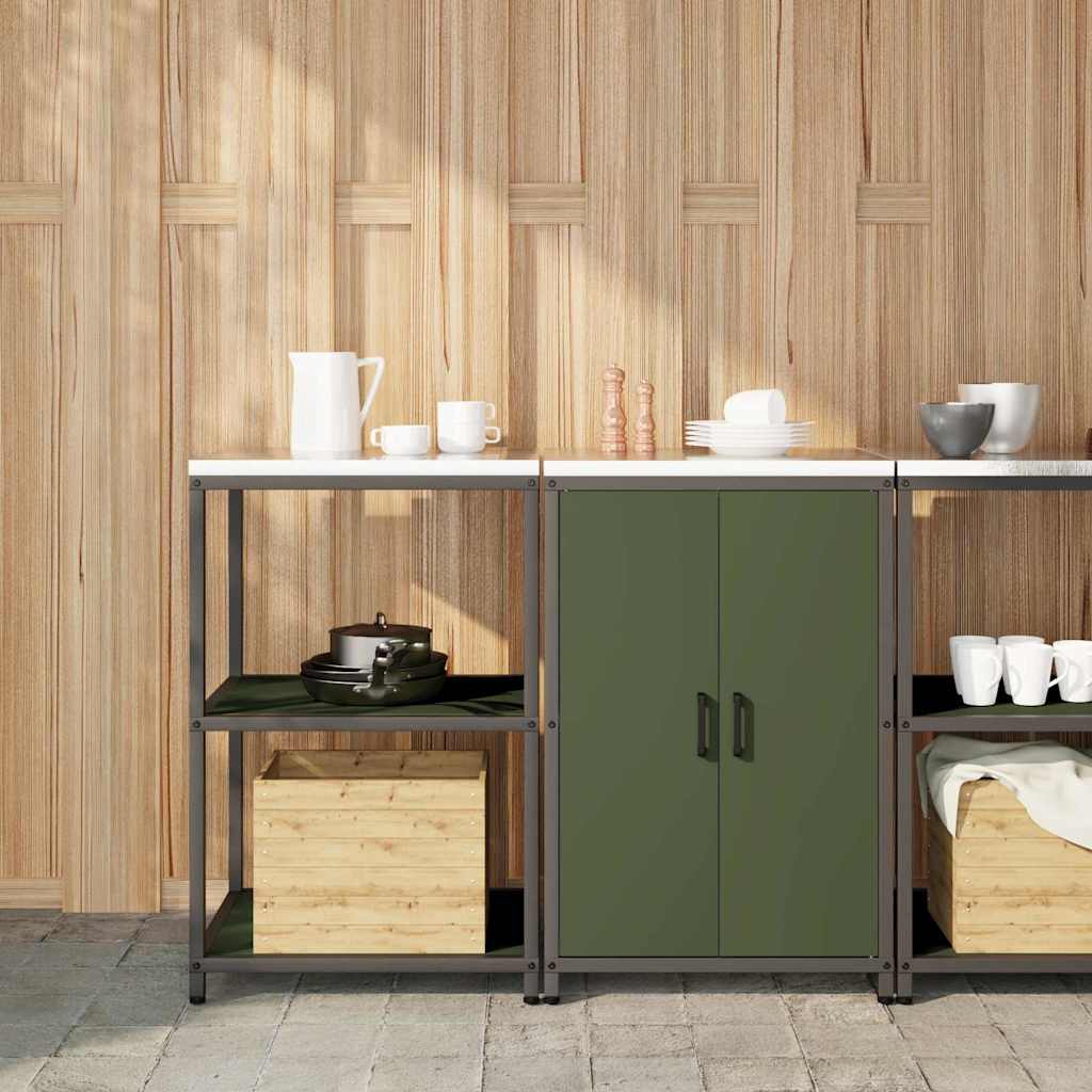 Kitchen Storage Set 2 pcs Olive Green Cold-rolled steel