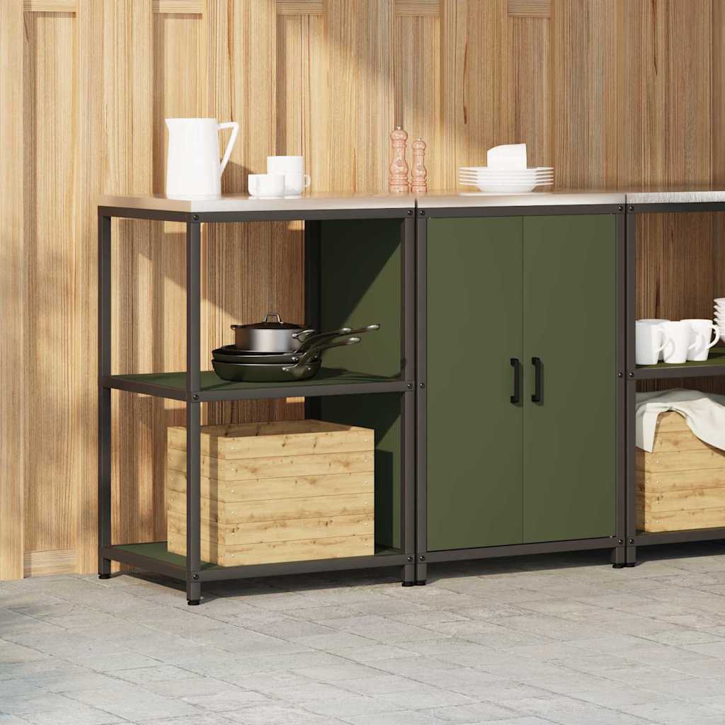 Kitchen Storage Set 2 pcs Olive Green Cold-rolled steel