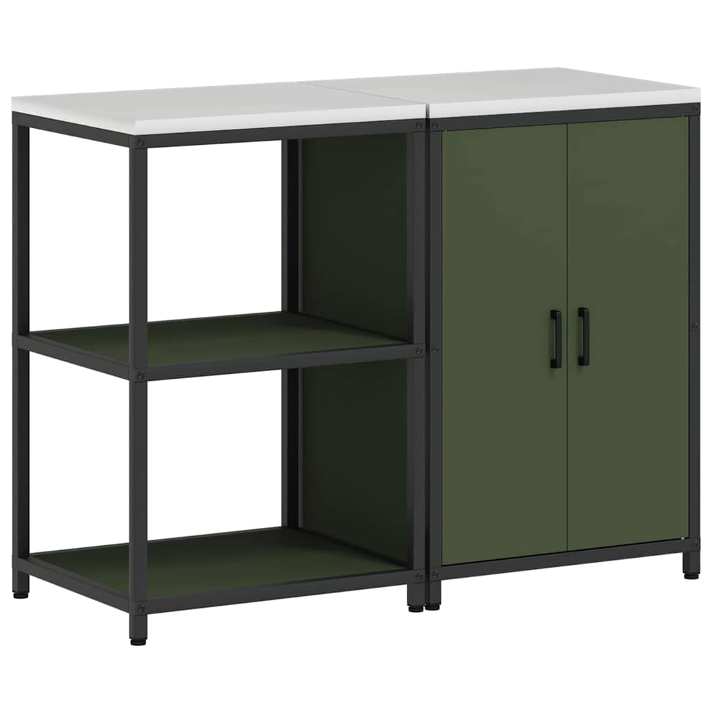 Kitchen Storage Set 2 pcs Olive Green Cold-rolled steel