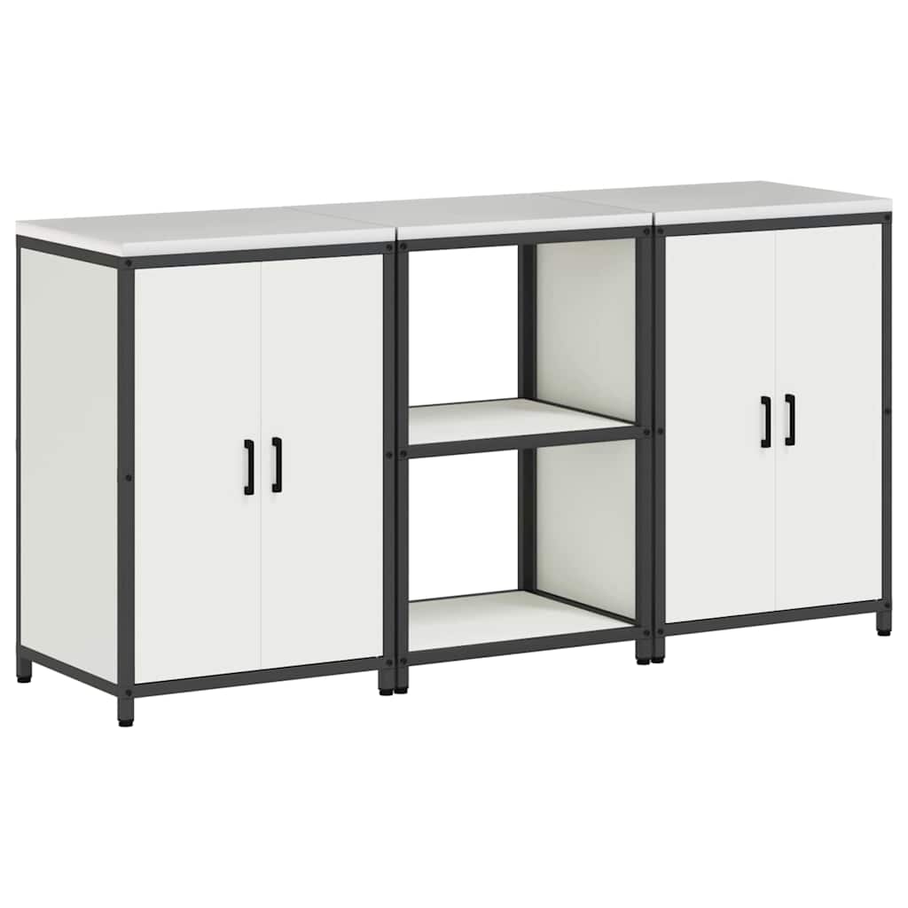 Kitchen Storage Set with Shelf 3 pcs White 180 x 50 x 92 cm