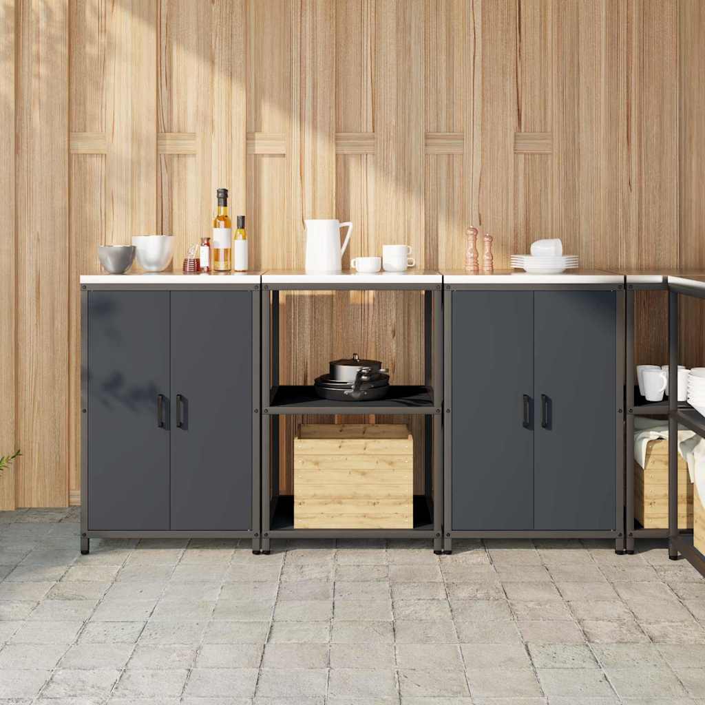 Kitchen Storage Set with Door 3 pcs Anthracite 180 x 50 x 92 cm