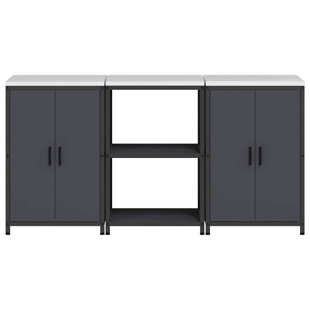 Kitchen Storage Set with Door 3 pcs Anthracite 180 x 50 x 92 cm