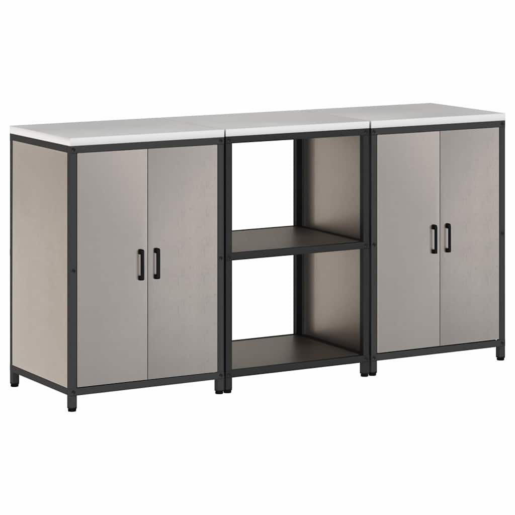 Kitchen Storage Set with Shelf 3 pcs Rusty 180 x 50 x 92 cm
